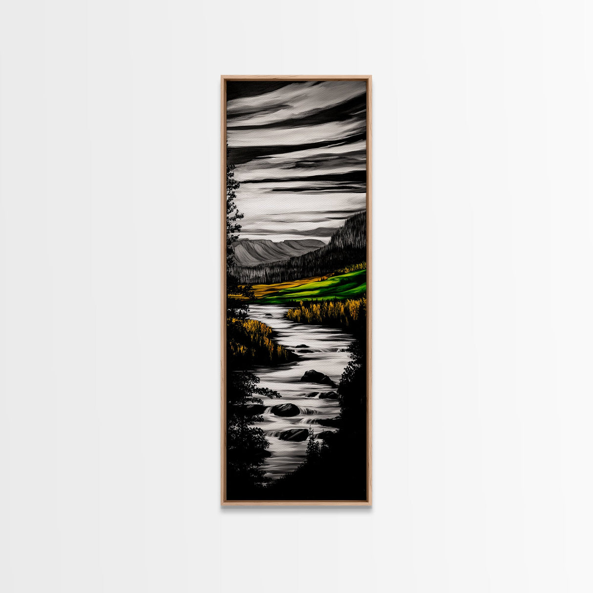 Vibrant Fields, Colorful Abstract, Framed Canvas Print, Nature Inspired Wall Art, Boho Decor, Warm Earthy Tones, Living Room Art