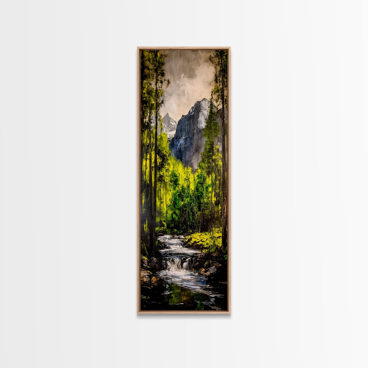 Mountain Escape, Waterfall Art, Forest Landscape, Framed Canvas Print, Nature Wall Art, Rustic Home Decor, Lodge Wall Art
