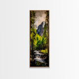 Mountain Escape, Waterfall Art, Forest Landscape, Framed Canvas Print, Nature Wall Art, Rustic Home Decor, Lodge Wall Art