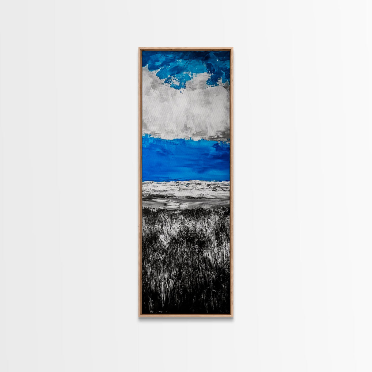Ocean Horizon, Blue and White Seascape Painting, Coastal Wall Art, Modern Minimalist Decor, Living Room or Office Art, Canvas Print