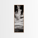 Black and White Sky, Cloudscape Wall Art, Minimalist Artwork, Nature Landscape Painting, Office or Bedroom Decor, Framed Canvas Print