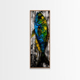 Abstract Fish Art, Coastal Wall Decor, Nautical Home Design, Ocean Themed Painting, Beach House Style, Framed Canvas Print