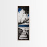 Boardwalk Beach Art, Ocean Landscape Painting, Seaside Home Decor, Modern Coastal Design, Nautical Wall Print, Canvas Print