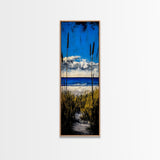 Coastal Dunes, Ocean View, Blue Sky, Framed Canvas Print, Beach Wall Art, Nautical Decor, Living Room Wall Art, Seaside Home Decor