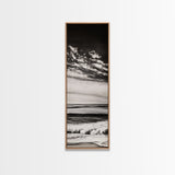 Ocean Horizon, Black and White, Cloudy Sky, Canvas Print, Coastal Wall Art, Minimalist Seascape, Modern Living Room Decor, Nautical Art