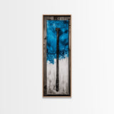 Abstract Metal Art, Modern Industrial Design, Blue and White Wall Decor, Unique Home Statement, Contemporary Style, Canvas Print