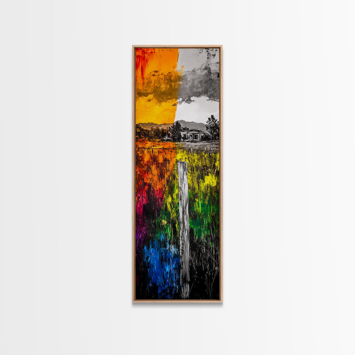 Golden Sunset, Rustic Landscape, Farmhouse Wall Art, Canvas Print, Living Room Decor, Cozy Autumn, Nature Painting, Warm Tones, Home Accent