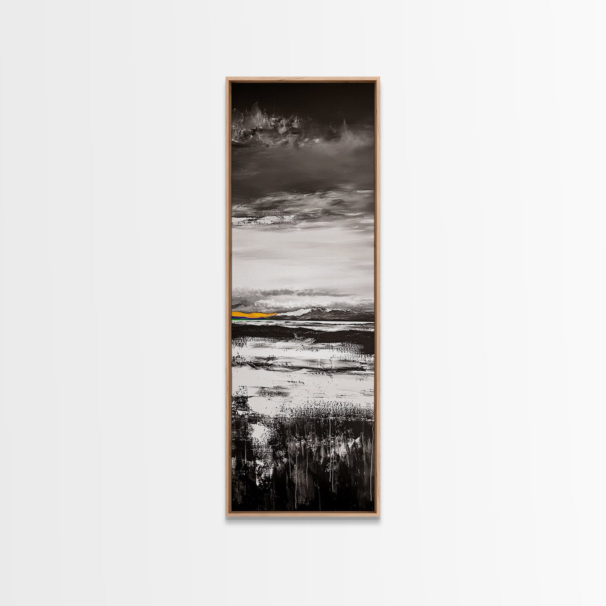 Moody Landscape Art, Black and White Painting, Nature Inspired Wall Decor, Rustic Home Accent, Modern Minimalist Style, Canvas Print