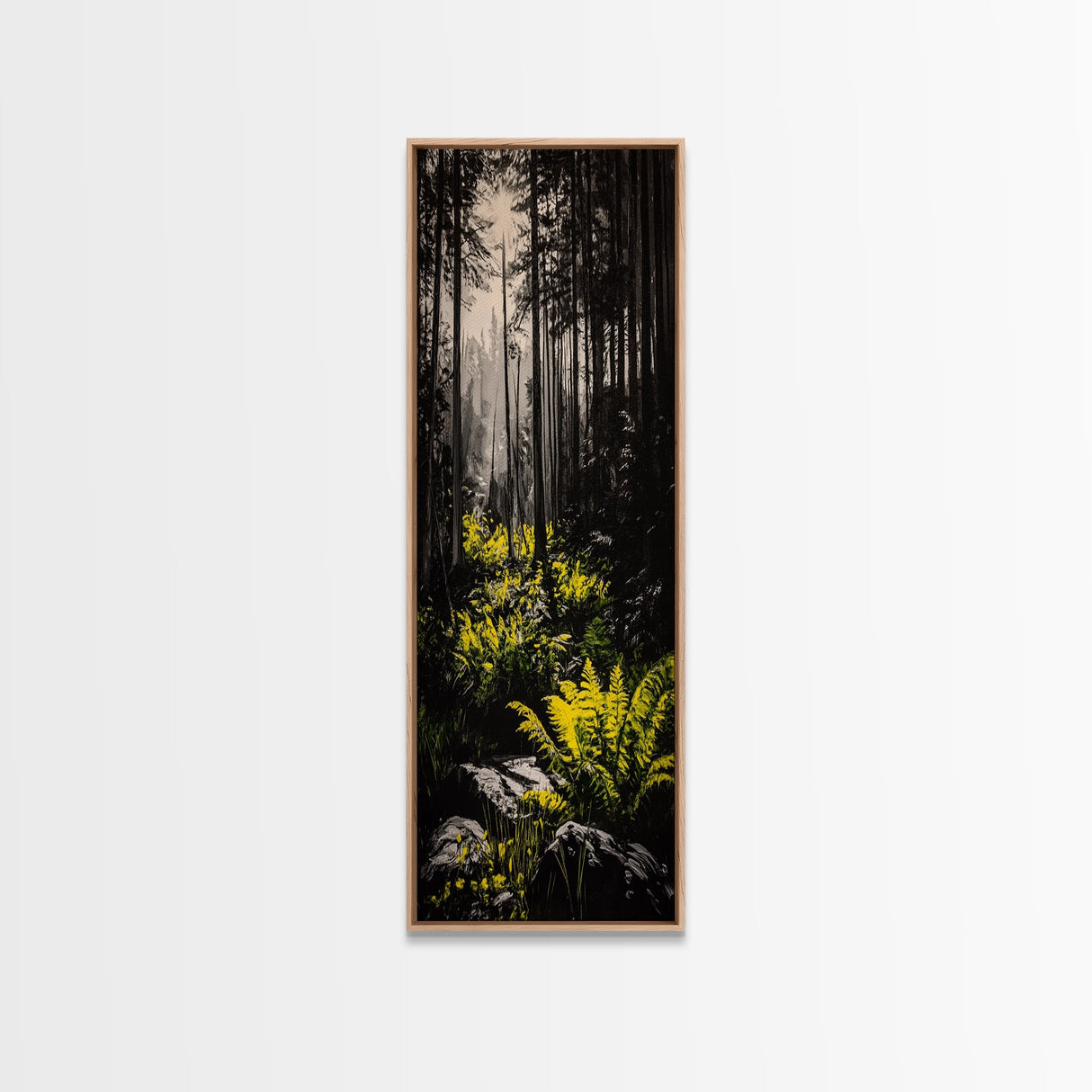 Forest, Ferns, Nature, Canvas Print, Dark Green Wall Art, Botanical Decor, Woodland Artwork, Tranquil Nature Scene, Earthy Home Accent