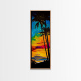 Palm Trees, Sunset, Ocean, Canvas Print, Tropical Wall Art, Vibrant Seascape, Beach House Decor, Exotic Landscape Painting