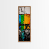 Abstract Geometry, Color Blocks, Industrial Design, Modern Minimalist, Framed Canvas Print, Contemporary Art, Living Room Wall Art