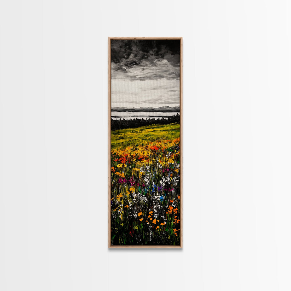 Meadow Wildflowers, Landscape Canvas Print, Fall Wall Art, Country Home Decor, Nature Art, Large Living Room Art, Rustic Wall Art