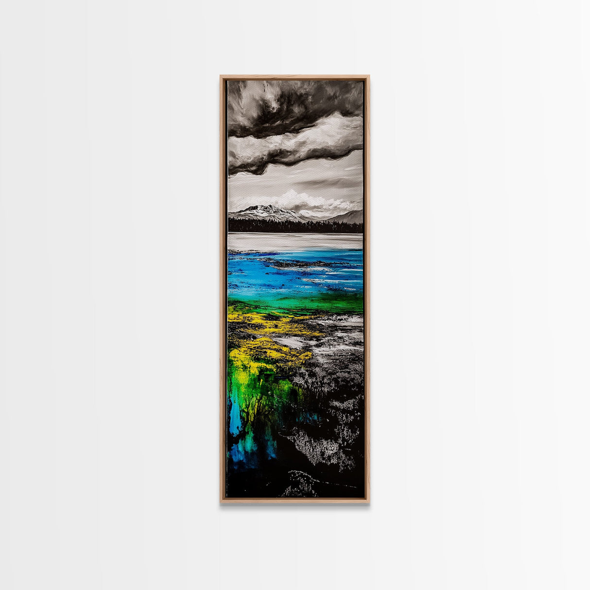 Mountain Reflection, Nature Landscape, Lake Scene, Canvas Print, Blue and Green Wall Art, Outdoor Adventure Art, Living Room Decor
