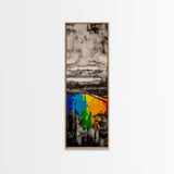 Rainbow Reflection, Colorful Landscape, Abstract Painting, Framed Canvas Print, Modern Wall Art, Office Decor, Unique Gift
