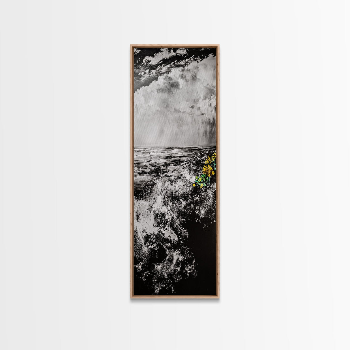 Ocean Storm, Dramatic Seascape, Black and White Art, Framed Canvas Print, Coastal Wall Decor, Moody Art, Unique Gift
