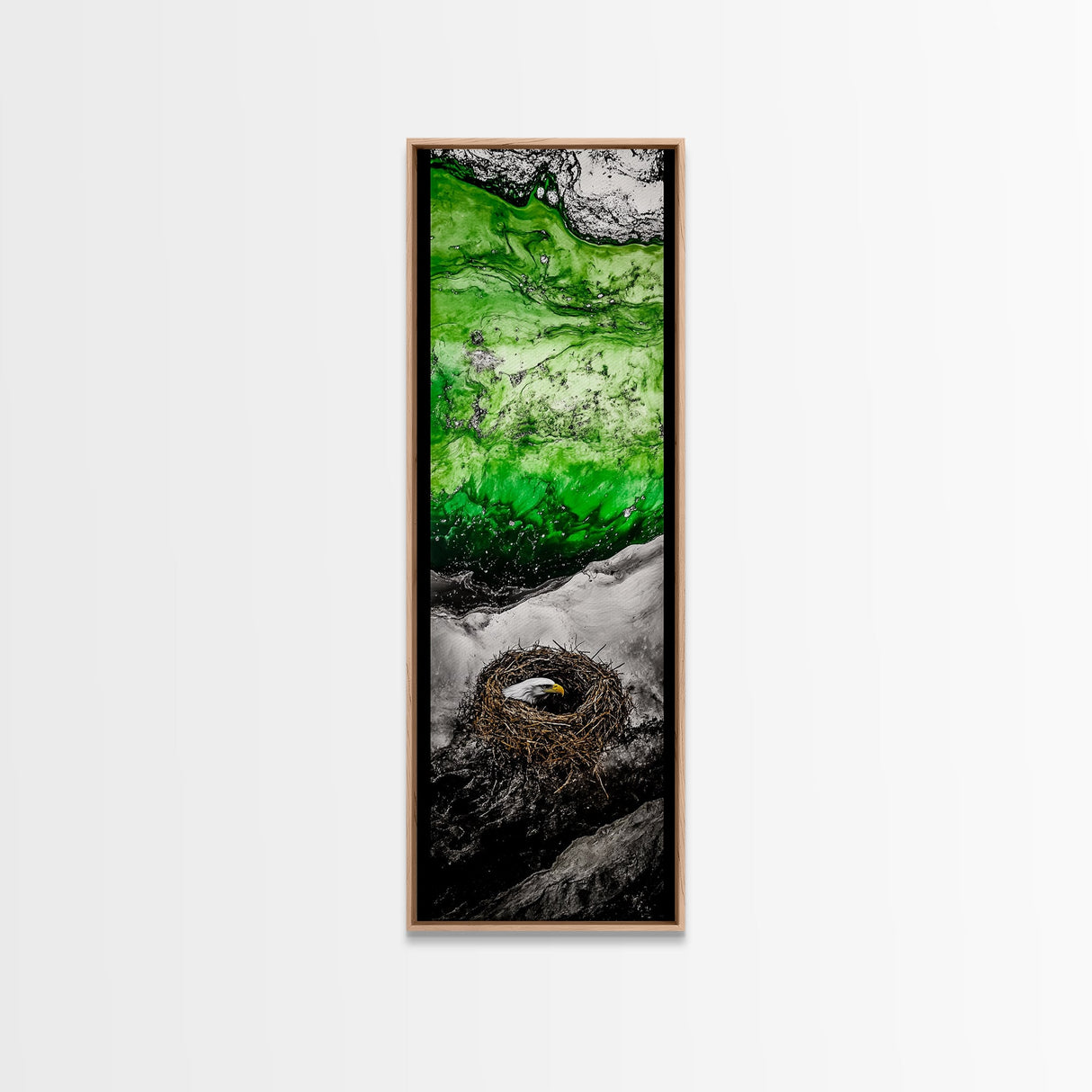 Eagle Nest, Wildlife Art, Majestic Bird, Framed Canvas Print, Nature Inspired, Rustic Cabin Art, Animal Lover Gift, Mountain Wall Art