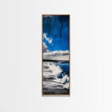 Tranquil Shore, Blue Ocean Art, Coastal Landscape, Framed Canvas Print, Beach House Decor, Minimalist Artwork, Living Room Art