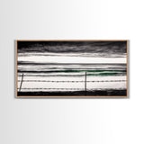 Stormy Ocean, Coastal Wall Art, Black and White Seascape, Minimalist Art, Modern Home Decor, Beach House Artwork, Framed Canvas Print