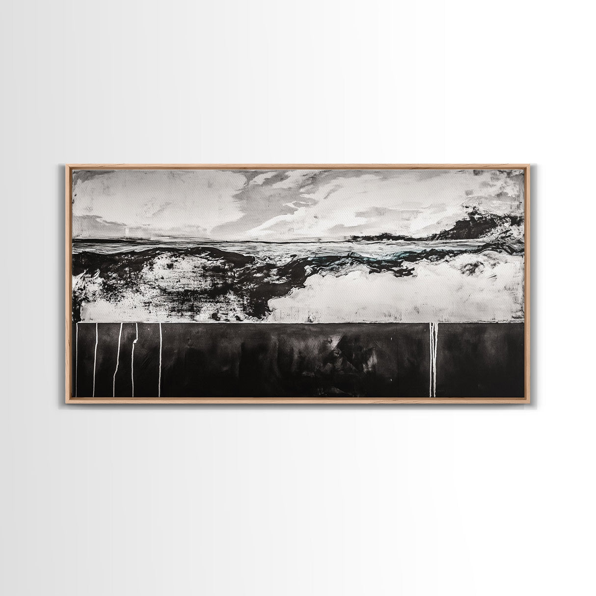 Black and White, Ocean, Waves, Minimalist, Canvas Print, Coastal Art, Nautical Decor, Bedroom Wall Art, Modern Home Decor, Fine Art Print