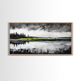 Stormy Waters, Abstract Beach Scene, Canvas Print, Ocean Wall Art, Moody Seascape Painting, Coastal Wall Decor, Living Room Art