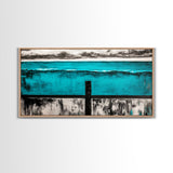 Geometric Waves, Abstract Ocean Art, Canvas Print, Contemporary Minimalist Painting, Blue Wall Decor, Large Modern Art