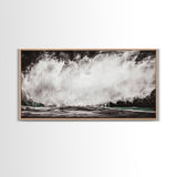 Abstract Waterfall Art, Black and White Canvas Print, Modern Wall Decor, Nature Inspired Artwork, Living Room Art, Minimalist Painting