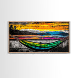 Hammock Sunset Relaxation Art, Framed Canvas Print, Colorful Beach Wall Art, Tropical Home Decor, Vibrant Living Room Art, Boho Art
