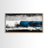 Ocean Wave, Blue, Modern, Canvas Print, Abstract Coastal Wall Art, Surfing Theme Artwork, Contemporary Beach Decor, Large Wall Art