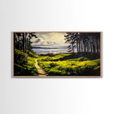 Coastal Path, Ocean View, Nature Landscape, Large Canvas Print, Beach House Painting, Framed Canvas Print, Tranquil Wall Decor