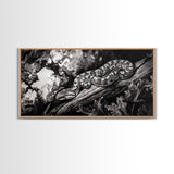 Timber Rattlesnake, Wildlife Artwork, Black and White Nature Art, Rustic Home Decor, Forest Animal Print, Living Room Art, Canvas Print