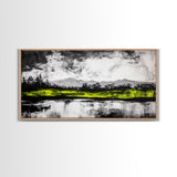 Mountain Reflection, Black and White Art, Minimalist Nature Print, Rustic Home Decor, Modern Landscape Painting, Canvas Print