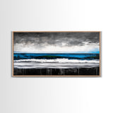 Ocean Wave, Moody Seascape, Coastal Art, Framed Canvas Print, Minimalist Wall Decor, Beach House Art, Modern Home Decor