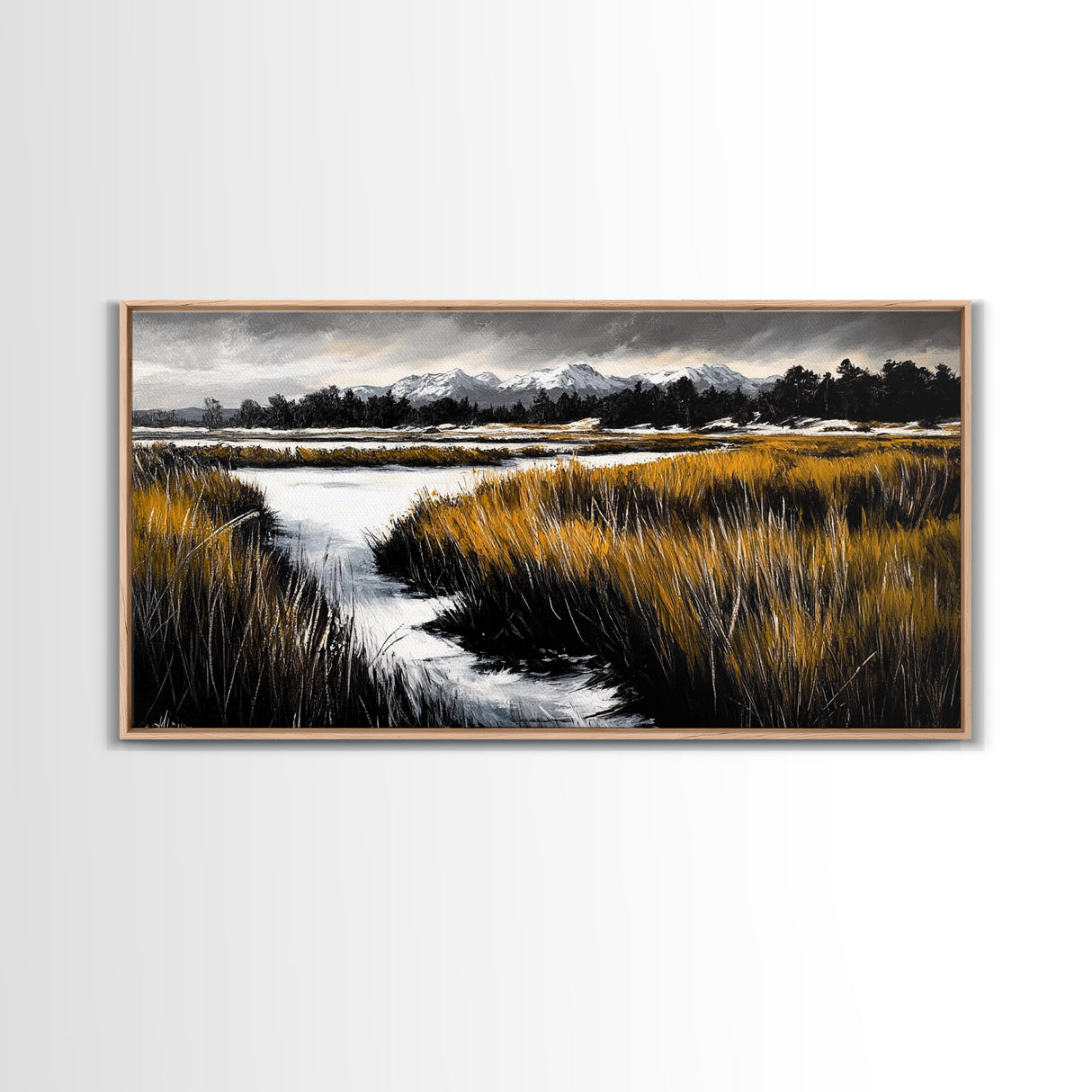 Mountain Marsh, Rustic Landscape, Fall Nature Art, Canvas Print, Cabin Wall Art, Country Home Decor, Living Room Artwork