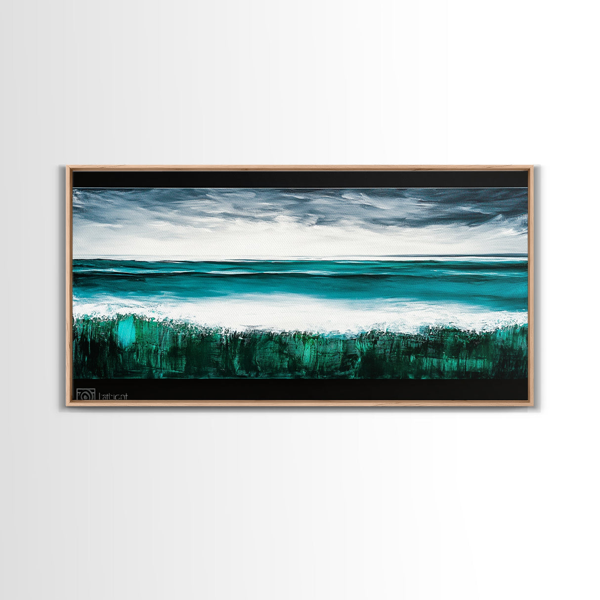 Ocean Waves, Blue Sea, Modern Coastal Art, Framed Canvas Print, Large Wall Art, Beach House Decor, Minimalist Art, Living Room Wall Art