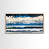 Ocean Waves, Abstract Seascape, Coastal Art, Large Wall Decor, Blue Wall Art, Modern Painting, Beach House, Canvas Print