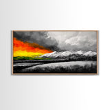 Sunset Over Mountains, Dramatic Sky, Nature Art, Colorful Landscape, Bold Wall Decor, Statement Piece, Living Room, Canvas Print