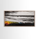 Moody Seascape, Coastal Waves, Black and White Art, Canvas Print, Beach House Decor, Modern Minimalist Wall Art, Office Wall Decor