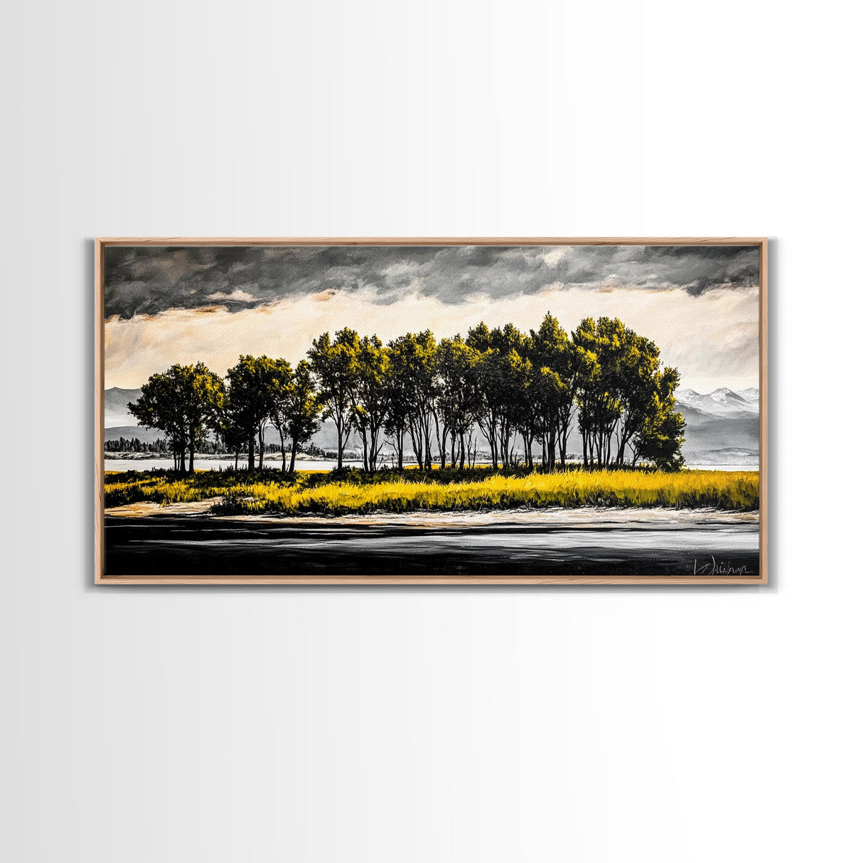 Aspen Trees, Mountain View, Nature Landscape, Rustic Home Decor, Autumn Wall Art, Framed Canvas Print, Cabin Wall Art, Modern Tree Painting