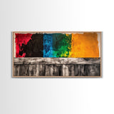 Colorful Abstract, Modern Wall Art, Bold Geometric Design, Expressive Painting, Living Room Accent, Artistic Home Decor, Canvas Print