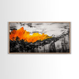 Firestorm, Mountain Art, Nature Abstract, Dramatic Canvas Print, Fall Art, Wilderness Decor, Rustic Living Room, Framed Canvas Print