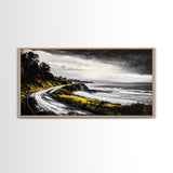 Stormy Beach, Ocean Mist, Coastal Serenity, Canvas Print, Moody Seascape Art, Contemporary Wall Art, Living Room Decor, Nautical Theme