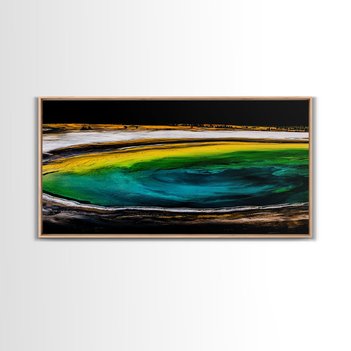 Geothermal Spring, Colorful Earth, Nature's Wonders, Canvas Print, Abstract Landscape Art, Modern Office Wall Decor, Vibrant Home Aesthetic