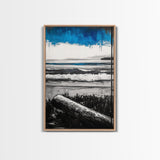 Ocean Serenity, Coastal Landscape, Nautical Wall Art, Beach House Decor, Framed Canvas Print, Living Room Wall Art, Seascape Painting