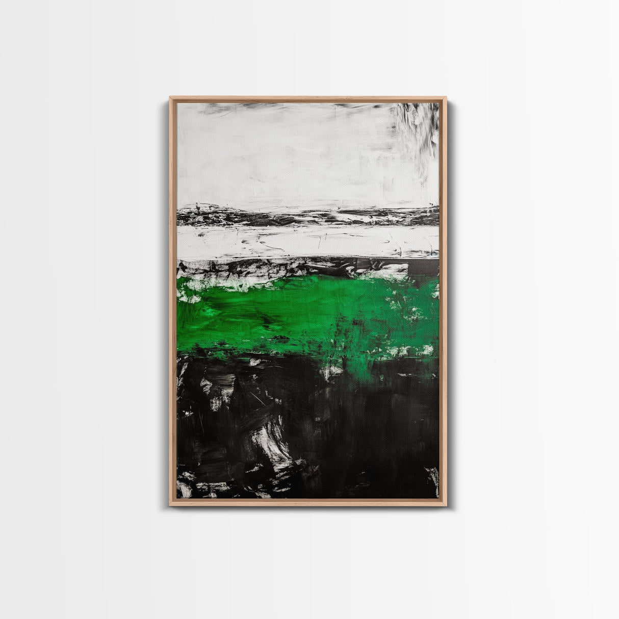 Green Horizon, Abstract Landscape, Contemporary Painting, Bold Nature Art, Modern Home Wall Decor, Unique Artwork, Canvas Print