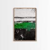 Green Horizon, Abstract Landscape, Contemporary Painting, Bold Nature Art, Modern Home Wall Decor, Unique Artwork, Canvas Print