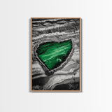 Emerald Pool, Abstract Geode, Nature Art, Textured Painting, Framed Canvas Print, Modern Earth Tones, Office Wall Art, Luxe Home Decor