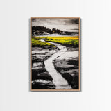 Abstract Reflection, Mountain Lake, Fall Colors, Framed Canvas Print, Nature Inspired Art, Modern Wall Decor, Dining Room Art