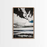Ocean Serenity, Coastal Wall Art, Minimalist Seascape, Beach House Decor, Monochrome Landscape, Tranquil View, Canvas Print