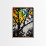 Autumn Tree, Colorful Wall Art, Vibrant Home Decor, Modern Nature Painting, Boho Wall Print, Seasonal Aesthetic, Canvas Print