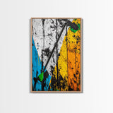 Abstract Dart, Modern Wall Art, Graffiti Style, Bold Colors, Urban Art Decor, Unique Home Aesthetic, Framed Canvas Print